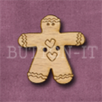 X051 Gingerbread Man Button 26mm x 27mm