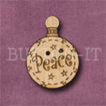 X109 Peace Christmas Bauble Button 20mm x 27mm