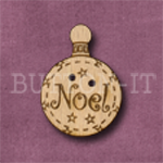 X110 Noel Christmas Bauble Button 20mm x 27mm