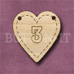 HB-3 Heart Number Bunting 26mm x 28mm