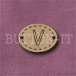 Oval Alphabet Button V