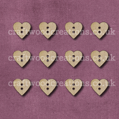 Midi Heart Shaped Buttons Laser Cut