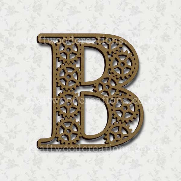 Steampunk Cog Alphabet Letter B