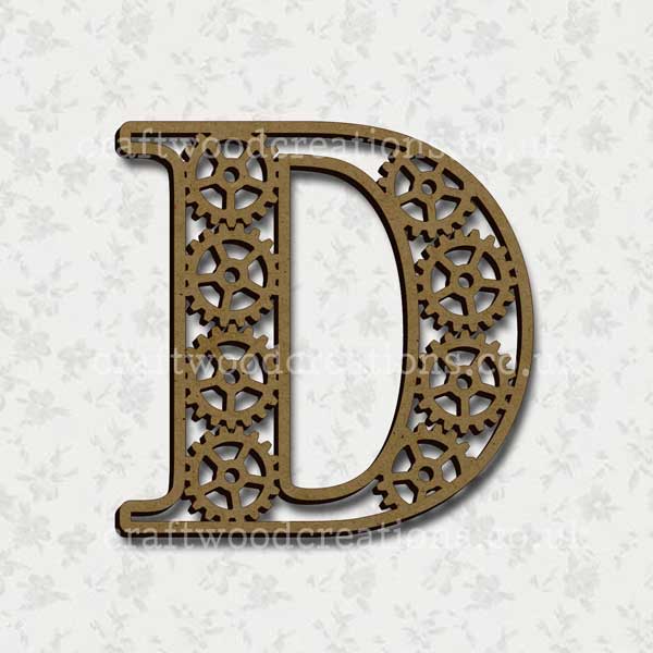 Steampunk Cog Alphabet Letter D