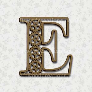 Steampunk Cog Alphabet Letter E