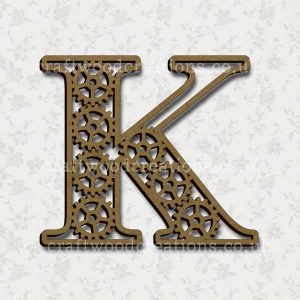 Steampunk Cog Alphabet Letter K