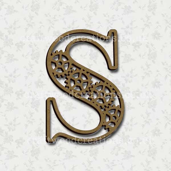 Steampunk Cog Alphabet Letter S